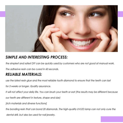 Tooth Jewelry Kit DIY Teeth Gems Set 7ml Glues Light Firm Reliable Clear Precious Stone Crystal Tooth Ornaments Jewellery