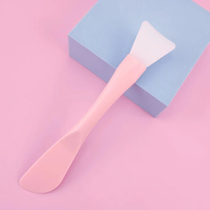 Silicone Facial Mask Brush Soft Head with Scraper Integrated Dual-use Mud Film Brush DIY Film Adjusting Beauty Tool Beauty