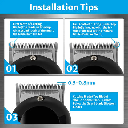 Professional Replacement Clipper Blades 2 Holes Adjustable Hair Clippers Blades Compatible with WAHL Cordless Hairdressing Tools