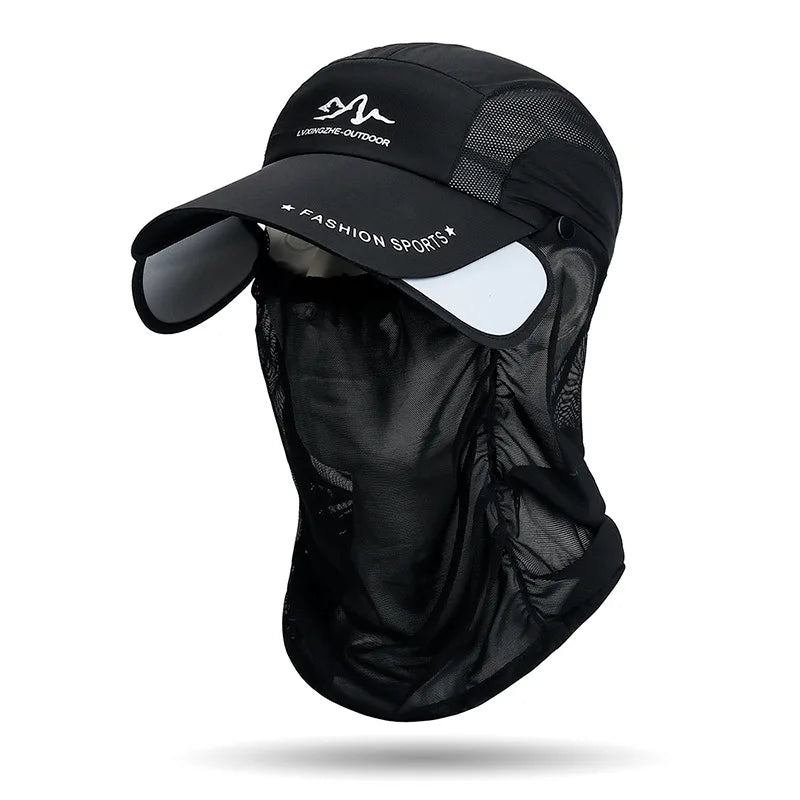 360 ° portable fishing sun hat, outdoor cycling and hiking sun protection, detachable and adjustable fishing equipment