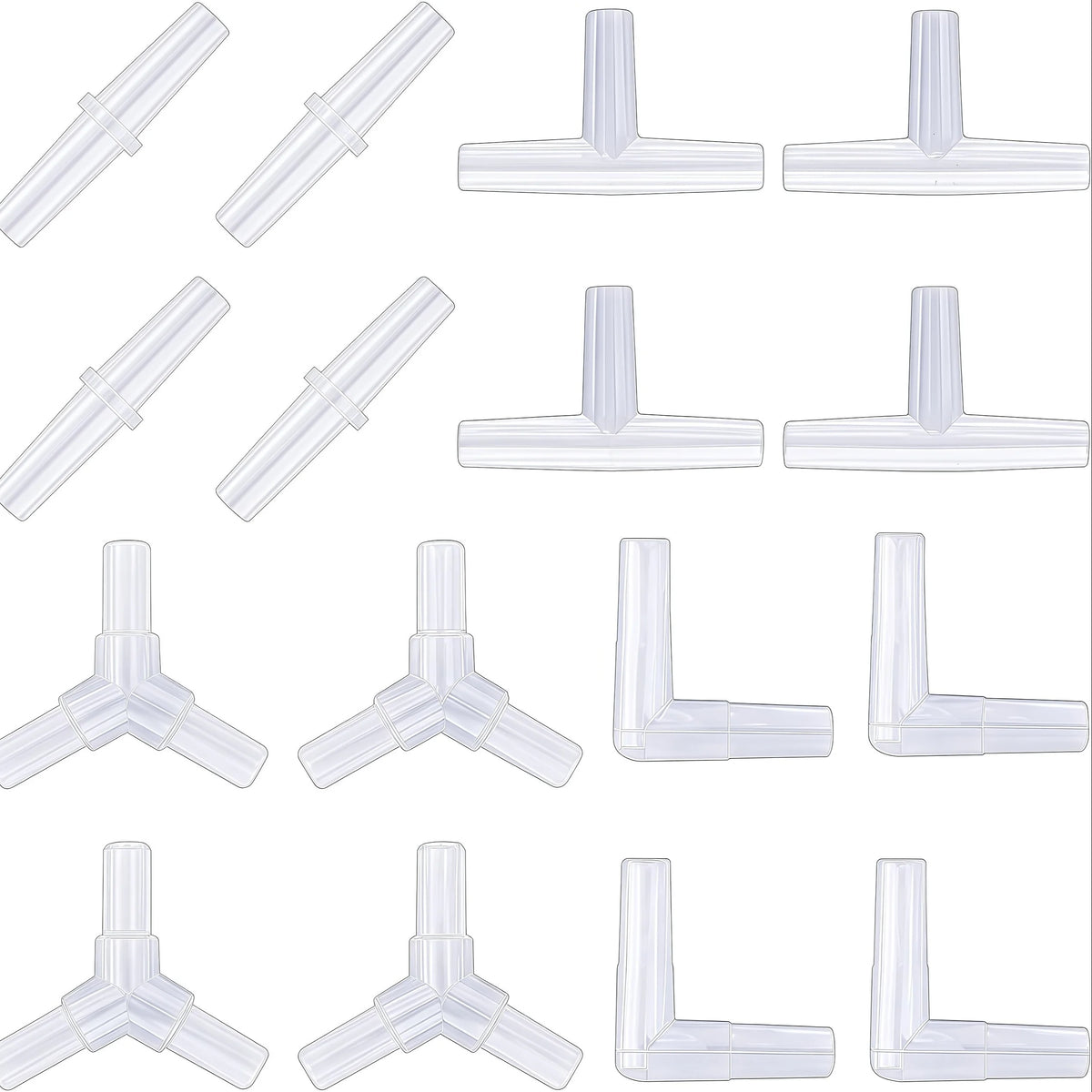 40/20 Pieces Aquarium Air Pump Connector Kit - Durable Plastic Airline Connectors, 4 Unique Designs for Fish Tank Oxygen Distrib