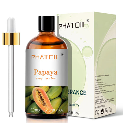 PHATOIL 100ml Fruity Fragrance Oil for Diffuser Candles Making -Coconut & Vanilla Strawberry Lemon Peach Aroma Essential Oils