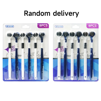 3D Manual Toothbrush 6pcs Three sided U-shaped Soft Toothbrush for Comprehensive Oral Cleaning for Adults, Men and Women, Coup