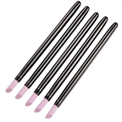 5Pcs Quartz Pen Nail Cuticle Remover Pusher Professional Care Nail Polish Manicure Stick Nail Files Accessories Tool