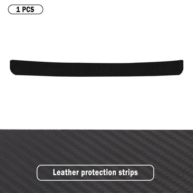 Universal Leather Door Sill Protection Strip Carbon Fiber Car Trunk Trunk Decoration Car Rear Bumper Protection Strip Auto Parts