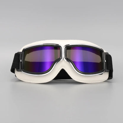 Motorcycle Glasses Windproof Motorcycle Helmet Glasses Sunglasses Retro Universal Folding Leather Retro Motorcycle Accessories