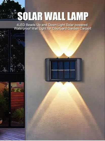 Solar Outdoor Wall Light 12 LED Waterproof Garden Light Courtyard Balustrade Decorative Atmosphere Lamp Down Luminous Solar Lamp
