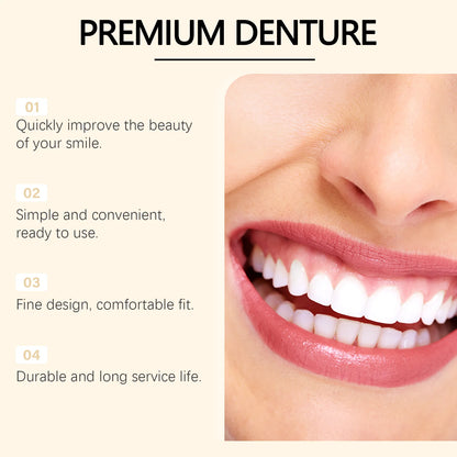 Full Denture Fake Teeth User Friendly Natural Safe Silicone Upper & Lower Veneers Perfect Laugh Veneers Dentures Paste Fake Teet