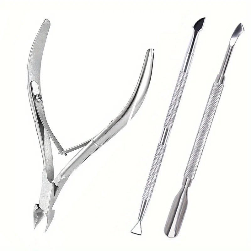 Nail Cuticle Pusher Tweezer Rainbow Cutter Nipper Clipper Dead Skin Remover Stainless Steel Manicure Nails Art Tool ManicureTool