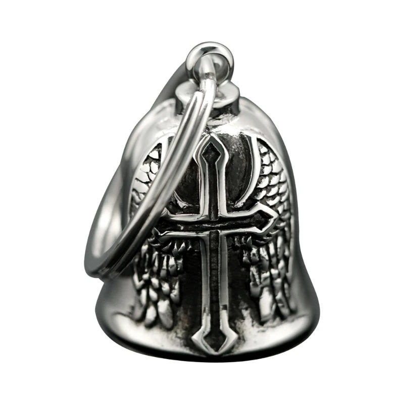 Guardian Bell Motorcycle Bells, Stainless Steel Motorcycle Bell Lucky Charm, Motorcycle Bell Hanger, Chrome for Motorc