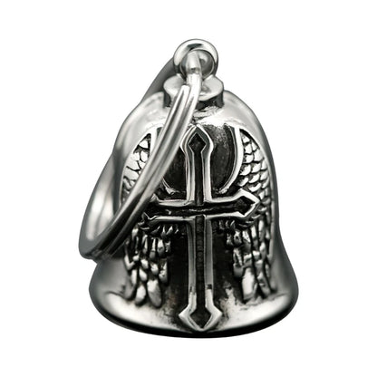 Guardian Bell Motorcycle Bells, Stainless Steel Motorcycle Bell Lucky Charm, Motorcycle Bell Hanger, Chrome for Motorc