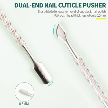Nailpop Nail Cuticle Scissors Stainless Steel Manicure Pedicure Trimmer and Pusher Silver Dead Skin Scissor Nipper Clipper Tool