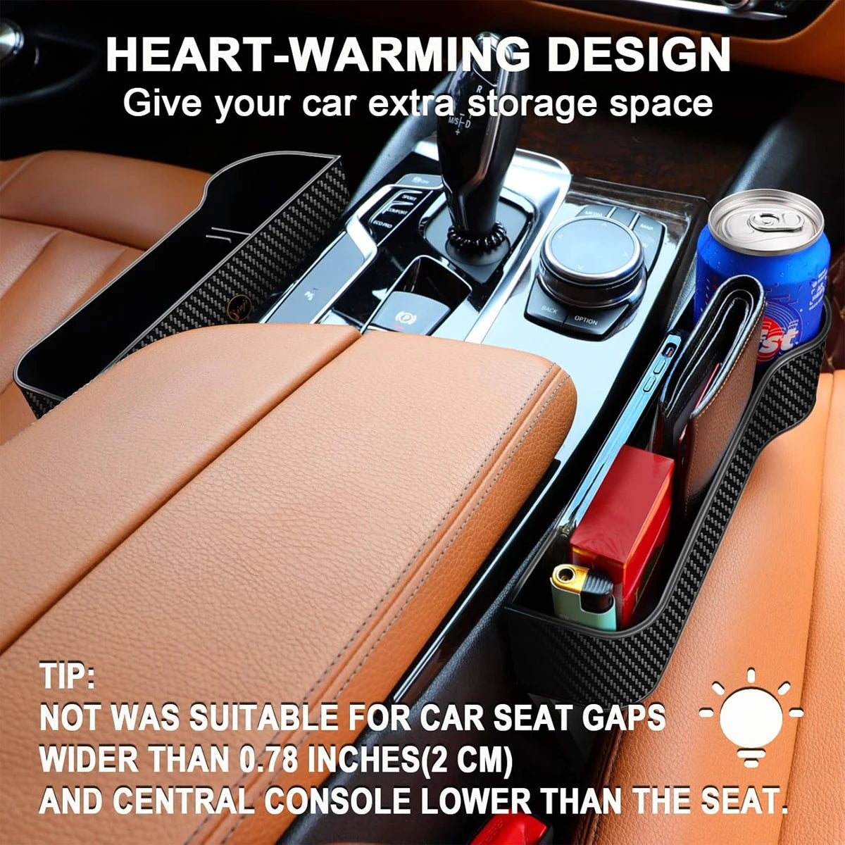 Car seat gap storage box, multi-functional car seat storage box, can store mobile phones, keys, and car utility accessories