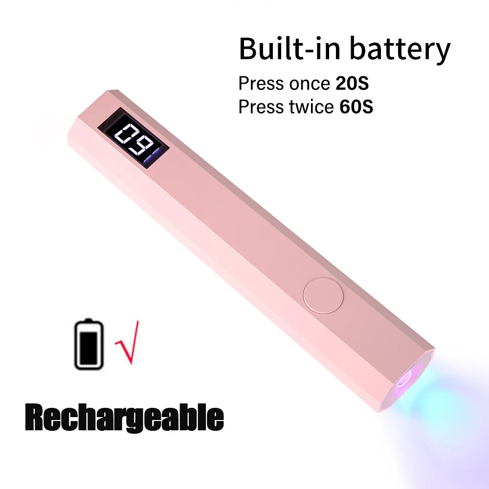 YIKOOLIN UV Light for Gel Nails Mini UV Nail Lamp Professional LED Light for Curing Gel Polish 2 Timing Modes for DIY Home Salon