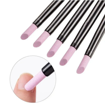 5Pcs Quartz Pen Nail Cuticle Remover Pusher Professional Care Nail Polish Manicure Stick Nail Files Accessories Tool