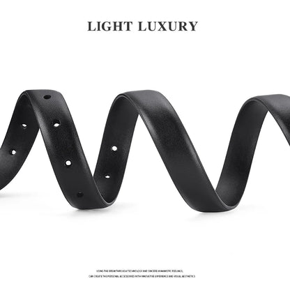 Women's belt fashion pin buckle thin belt real luxury soft belt women with cargo pants jeans windproof belt PU belt