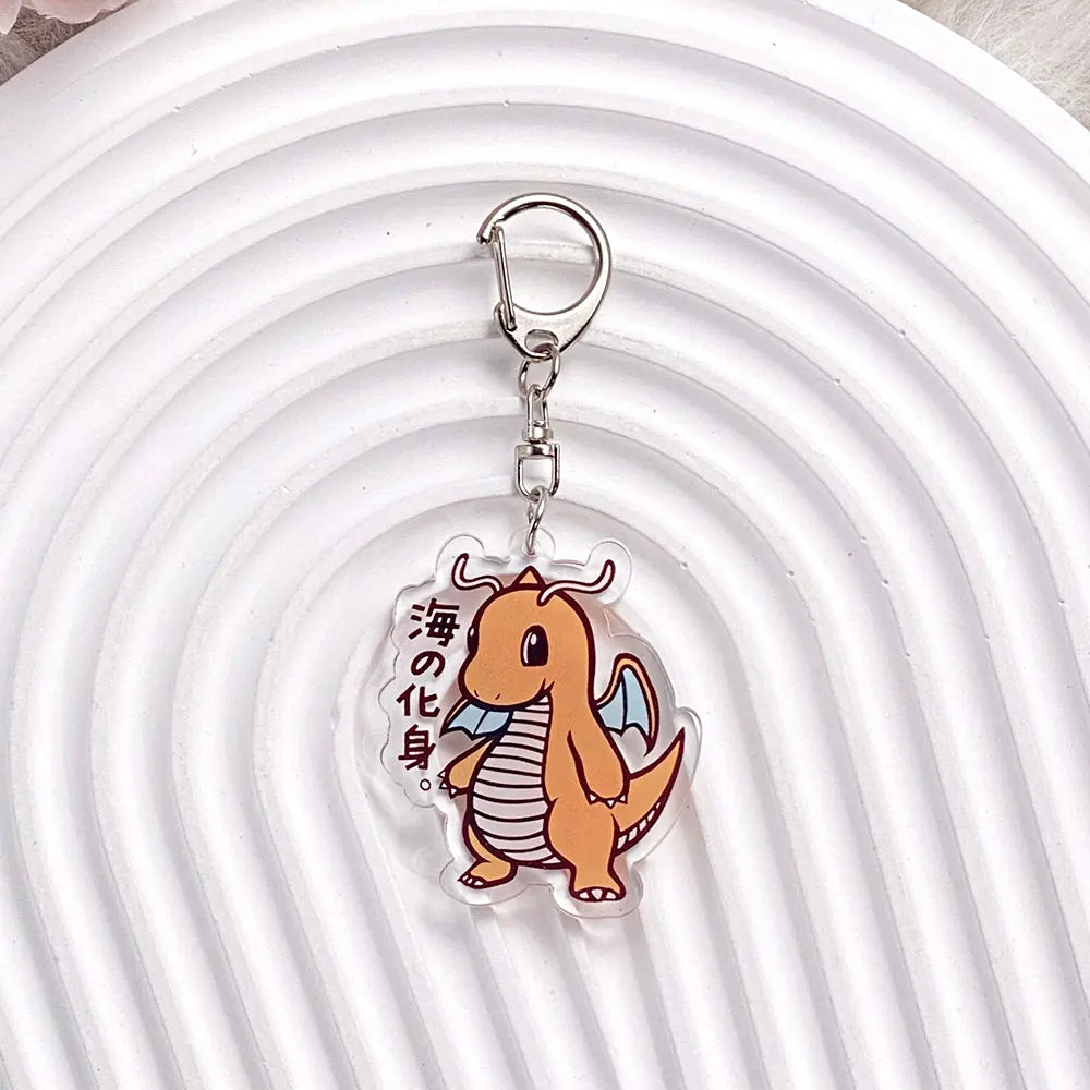 1/12PCS Pokémon Characters Pikachu Bulbasaur Acrylic Keychain Bag Charms Accessories Backpack Pendant Key Holder Friend Gifts