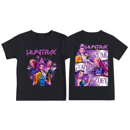 Kpop Dem on Hunt Ers Print Graphic Tshirt Summer Kids Clothes 2026 Movie T Shirt Girls Boys Short Sleeve Top Comfortable T-shirt