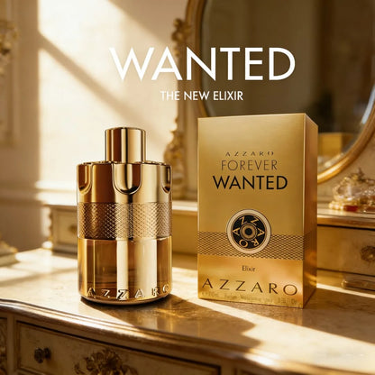 Azzaro Forever Wanted Men's Durable perfume, 3.4 oz. 100 ml luxurious wood amber tone, showing eternal charm