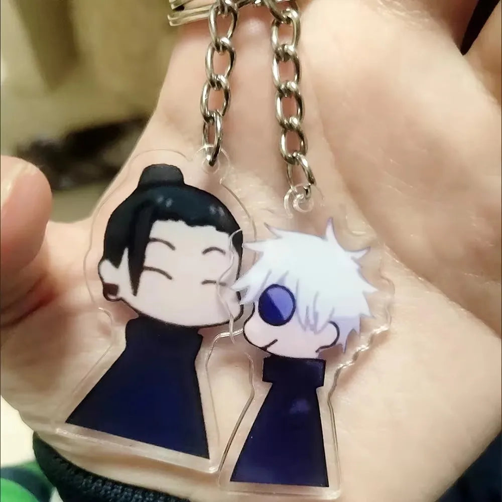 Anime Cosplay Funny Keychain Gojo Satoru Geto Suguru Bag Pendant Keyring Bag Jewelry Gift
