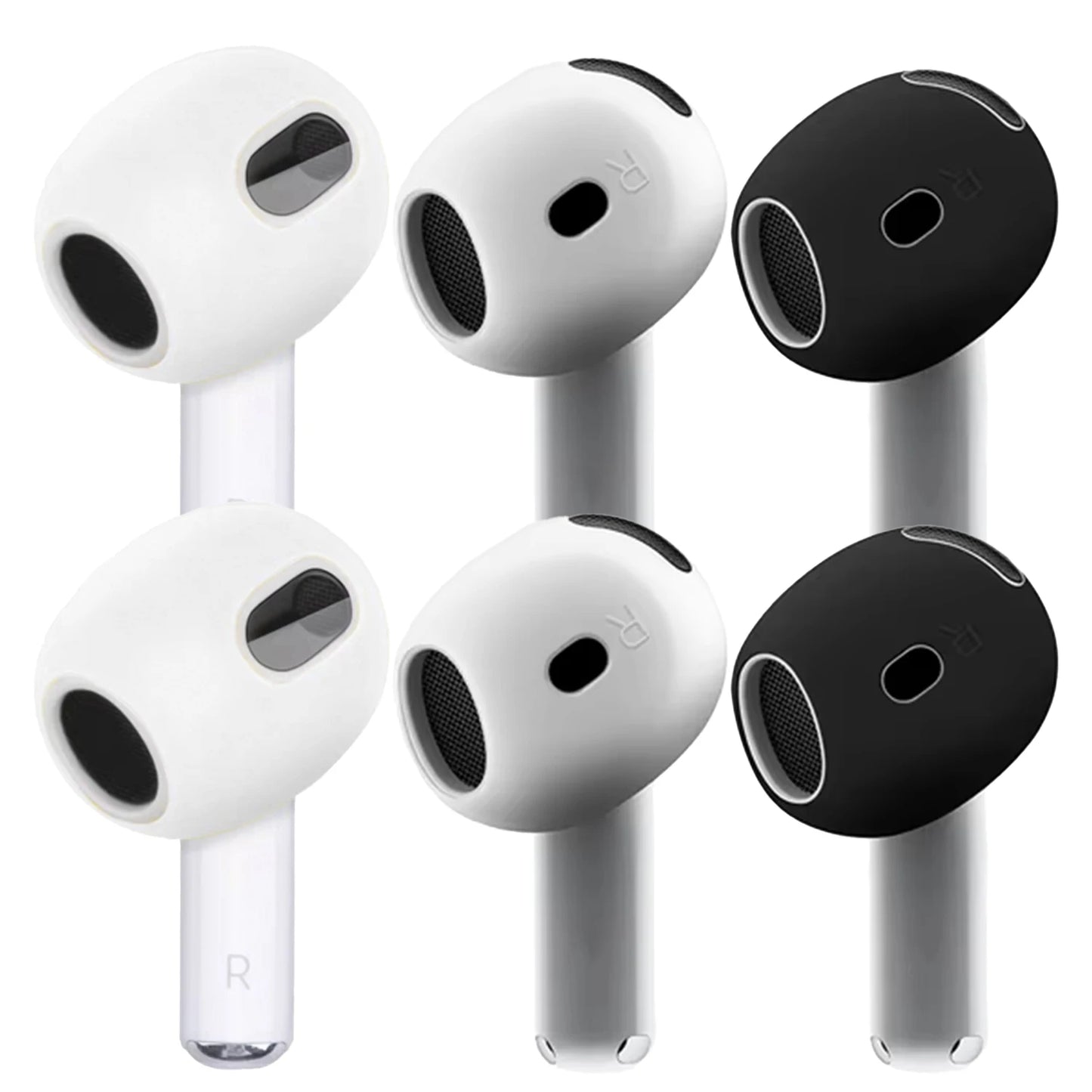 3 Pair Silicone Eartips For Apple AirPods 4 Replacement Ultra Thin Rubber Earbuds Ear Tips For Airpod 4 Anti-Slip Earphone Cover
