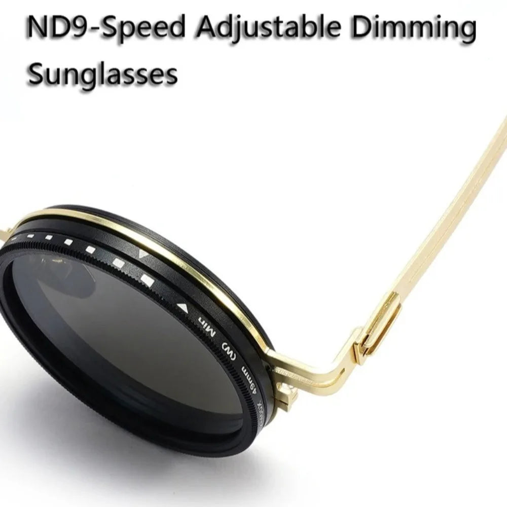 New ND2-400 Adjustable Dimming Glasses 9 Level ND Filter Fishing Sunglasses UV400 With Glasse Case Sunglasses Outdoor