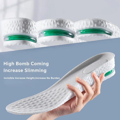 1Pair Height Increase Insole for Feet Sports Air Insoles Comfort Plantar Fasciitis Shoes Inserts Shock Absorbing Shoe Pads