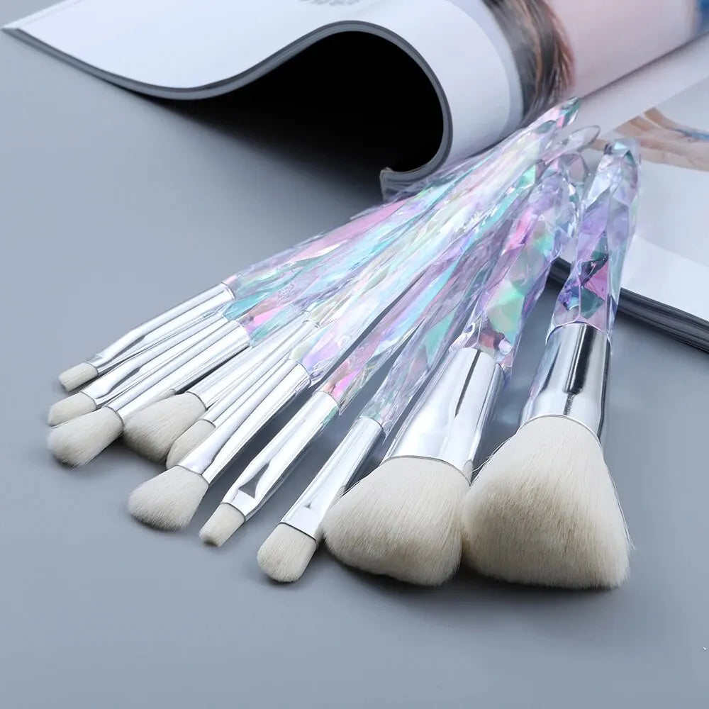 5/10 makeup brushes, crystal-textured makeup brush set, loose powder contouring eyeshadow suitable for ladies/girls