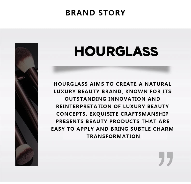 Hourglass Makeup Brush- No.15 Retractable Double-Ended Complexion Brush Soft Fiber Hair Fashion Design Single Face Brush