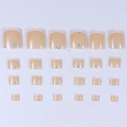 24PCS Pink Fake Toenails With Full Coverage Of Glossy Acrylic Glue, Designed Flower Artificial Ssticks, Suitable For Women's