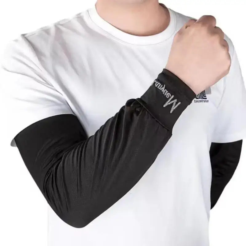 Cooling Arm Sleeves Breathable Sun Protection Ice Slik Sleeves Summer Outdoor Sports Driving Cycling Sleeves Men Loose Arm