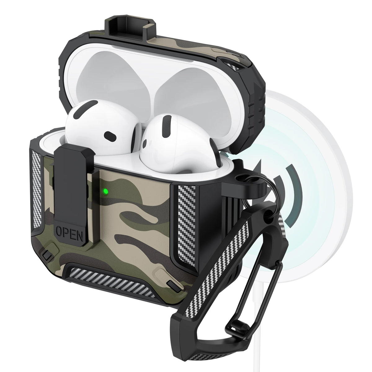 Upgraded Security Lock Case With Hook For AirPods 4 Cover 360 Degree Full Protective Shell For Apple AirPods 4 Earphone Cases