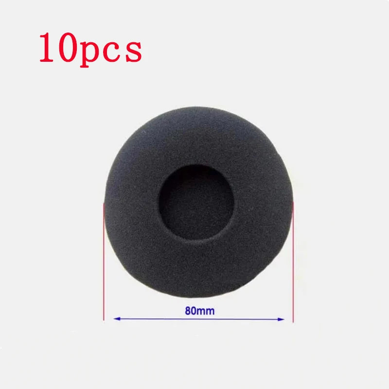 10pcs 18mm 35mm 45mm 50mm 55mm 60mm Headphones Replacement Memory Foam Ear Pads Sponge Cushion Covers Earphone Protective Sleeve