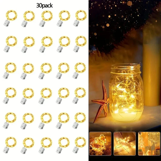 30 Packs Fairy Tale Lamp Battery Operated String Light 20 LED Mini String Light Waterproof For Wedding Party DIY Bedroom Decor