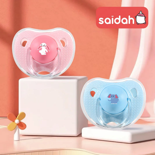 Cartoon Pattern Thumb Shape Toddlers Soothe Kids Newborn Baby Silicone Teething Pacifier