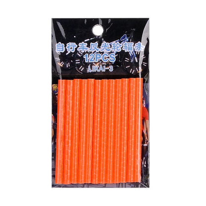 12PCS/Bag Bicycle Wheel Spokes Reflective Sticker Tube Strip Warning Light DIY 7.5cm MTB Cycling Reflector Reflective Safety Kit