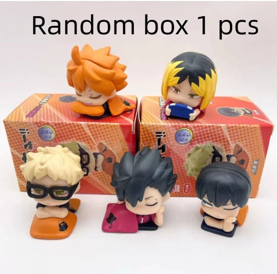 New In Stock Japanese Anime Volleyball Youth Shoulder To Shoulder Sleep Blind Box Kawaii Action Figure Desktop Ornament Gifts