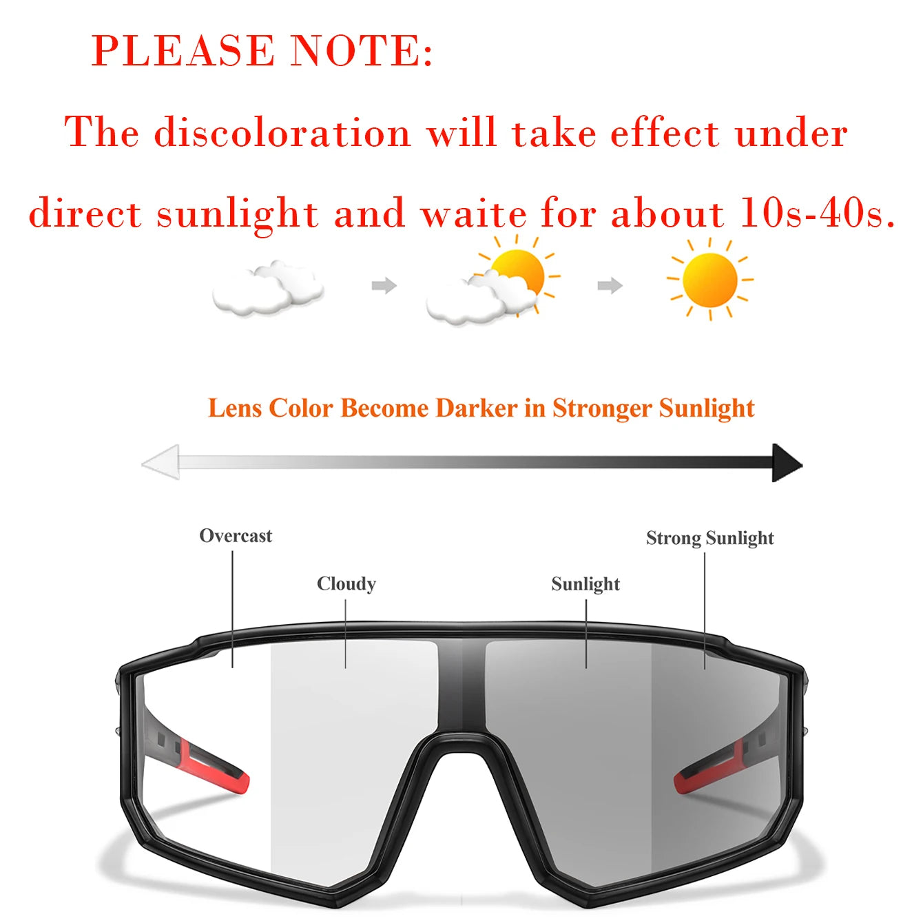 Fashion Brand Men Women Bicycle Photochromic Eyewear MTB Bike Fishing Running Cycling Sports Sunlasses Comfortable Goggles