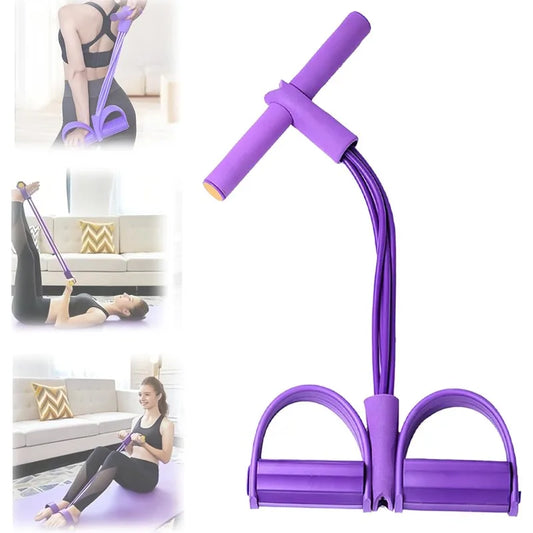 Portable Sit-Up Assist Band, 6-Tube Elastic Design (22cm Wide), Targets Abs, Arms, Chest, Legs & Hips, Multi-Scenario Use