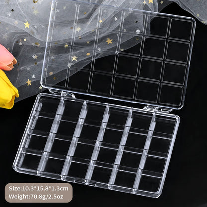 12/15/24Grids Empty Storage Box Clear For Nail Accessories Transparent Plastic Container For Jewelry Rhinestones Rectangle Case