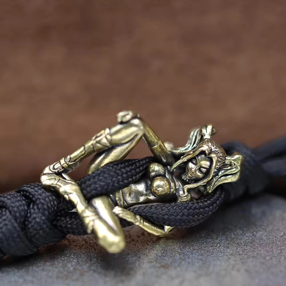 Beauty Girl Brass Knife Beads DIY Paracord Handmade Woven Lanyard Pendants Umbrella Rope Bracelet Charms DIY Accessories
