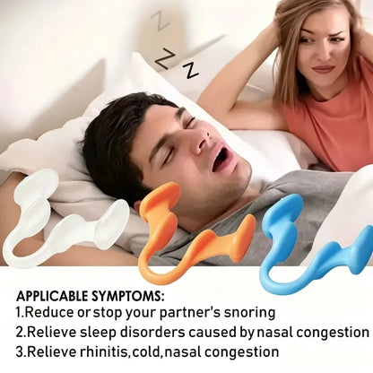 Silicone Nose Breathing Dilator, Nasal Clip for Snoring and Rhinitis, Easy Breathing Aid for Sleep Apnea