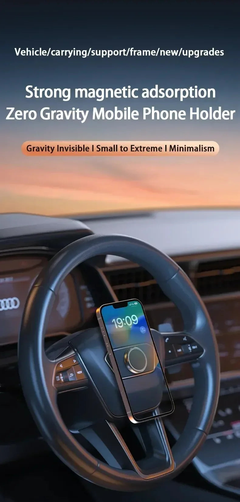 Magnetic Car Phone Holder Mount Without Gravity Mobile Cell GPS Magnet Suction Support In Car Bracket for iPhone Samsung Stand