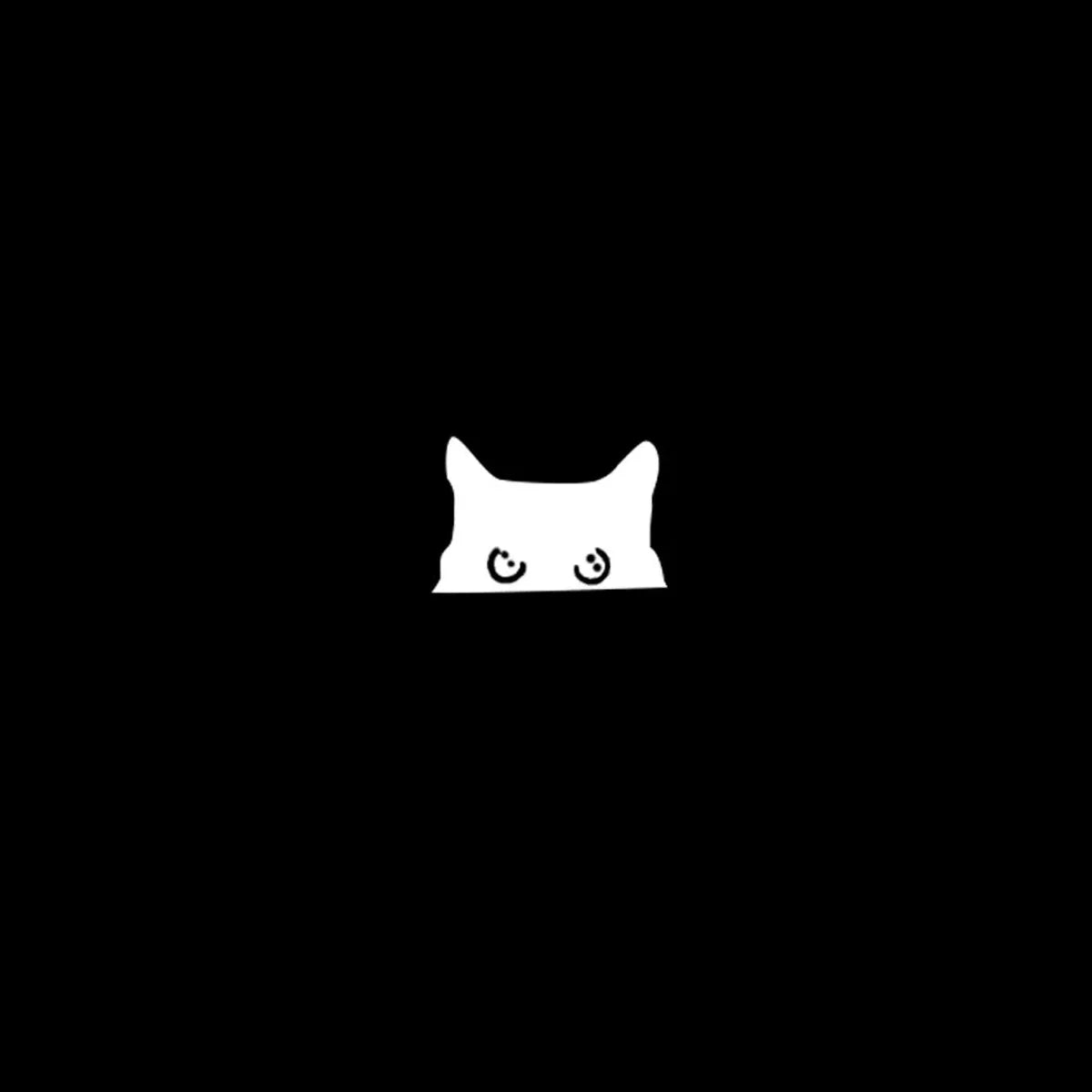 Cat Peeker Decal, Car Decal, Black Cat Peeker Sticker, Blank Button, Vinyl Decal, Car Stickers, Vinyl Stickers, Eject Sticker