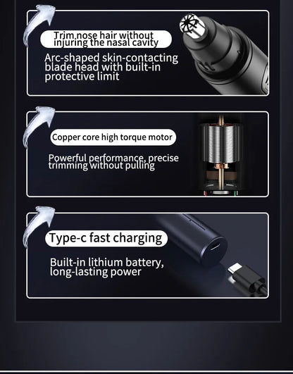 Mini Pocket Nose Hair Trimmer Painless Clipper Nose Ears Hair Eyebrow Waterproof Portable Trimmer For Men Women