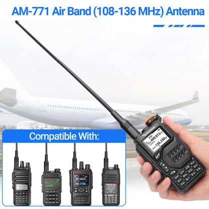 AM-771 Air Band SMA-Female Antenna 108-136MHz for Quansheng UV K5 (8) K6 Baofeng UV 5RH 21 PRO V2 UV-98 Walkie Talkie Ham Radio