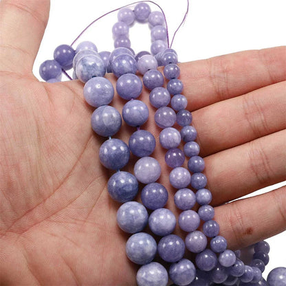 Natural Angelite Stone Loose Beads For Jewelry Making Diy Bracelets Necklace 15" Cord Not Included 4mm 6mm 8mm 10mm