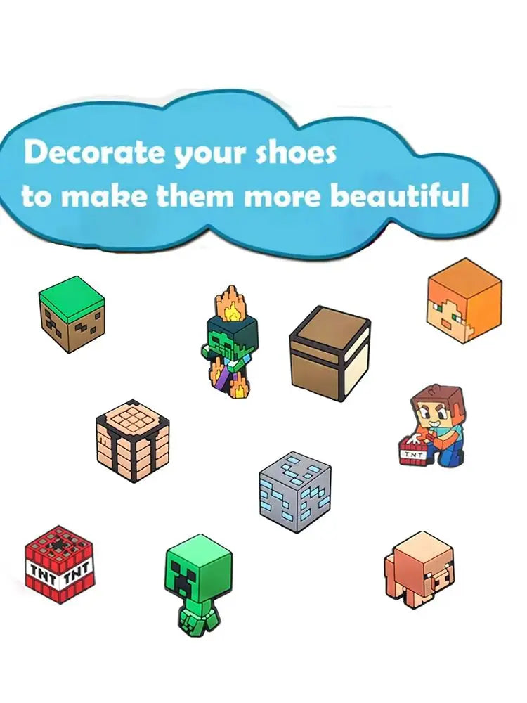 25-100Pcs Game Series Shoes Charms Cartoon Clog Sandal Garden Shoe Decoration Accessorie Buckles Kids Party Gifts