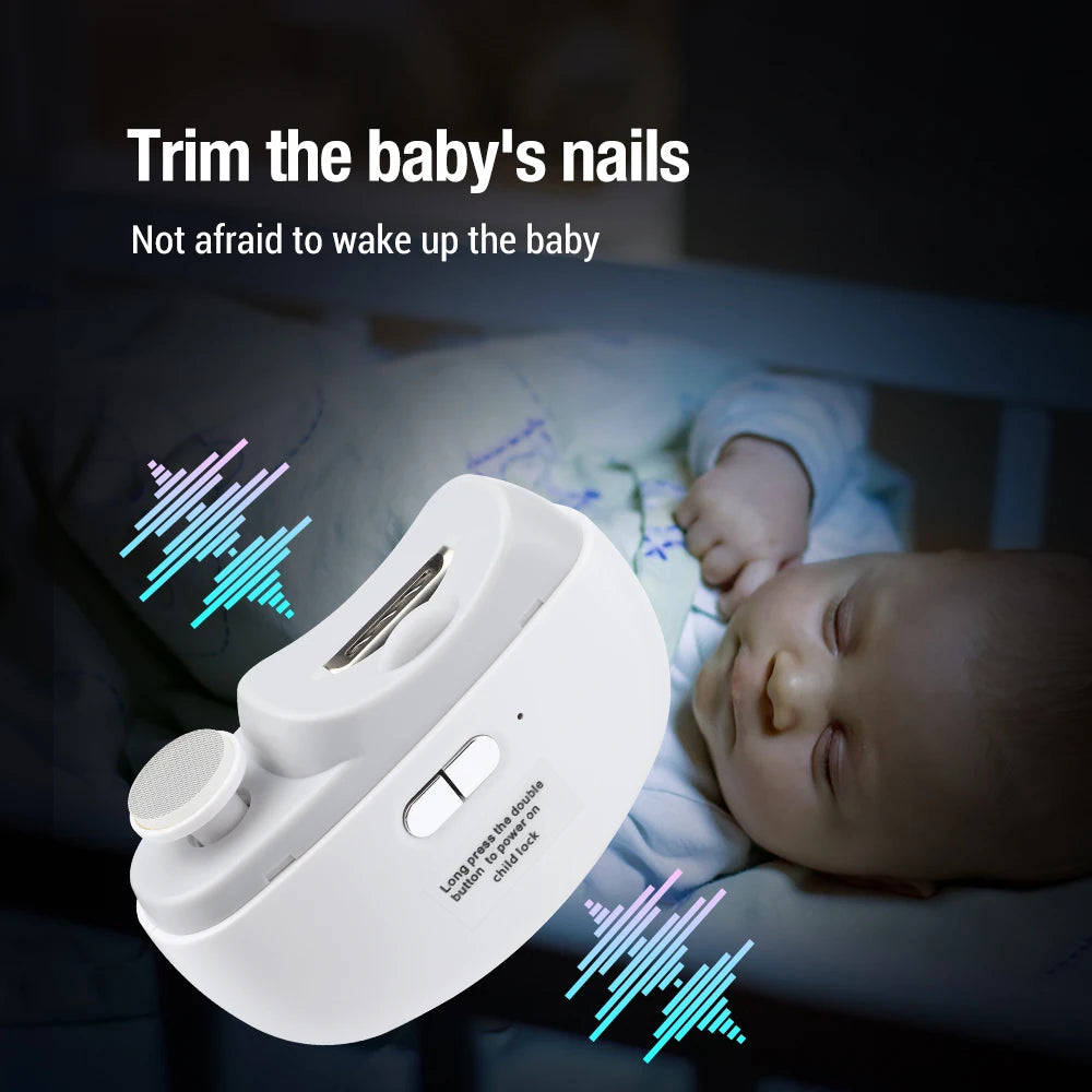 Electric Nail Clipper 2 in 1 Grinding and Polishing with Light Automatic Nail Trimmer Rechargeable Nail Cutter Manicure