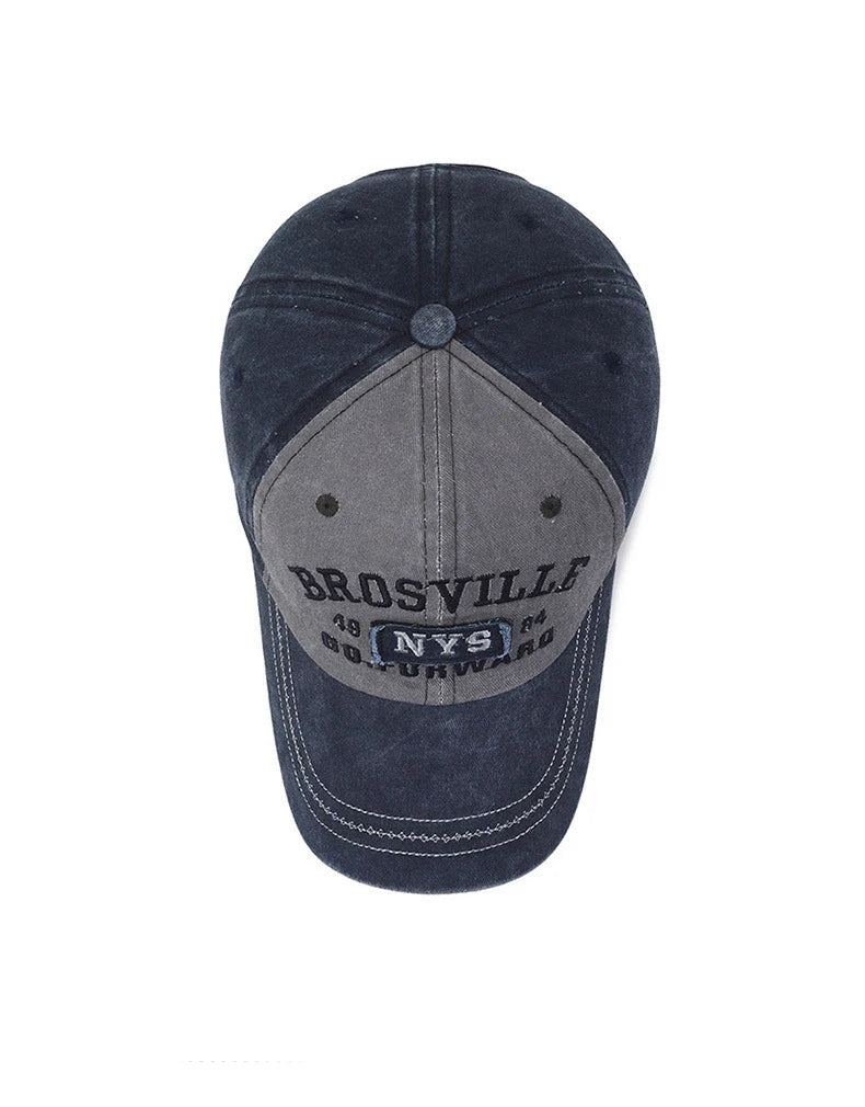 Four Seasons Men's Baseball Cap Casual Wash Embroidered Cap Curved Brim Bowler Sun Hat Official Website